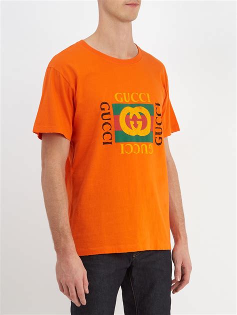 gucci orange t shirt|Gucci t shirt men's outlet.